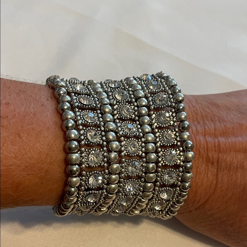 Elegant Silver Beaded Bracelet